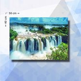 Diamond Painting Pakket Grote Watervallen - vierkante steentjes - 50 x 40 cm