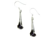Zilveren oorbellen Amethist 925 zilver (incl. oorbel stoppers)