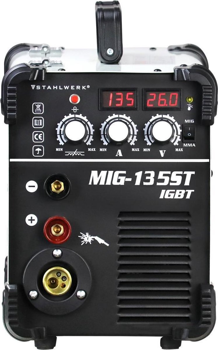 bol.com | STAHLWERK MIG 135 ST IGBT - MIG MAG beschermgas lasapparaat ...