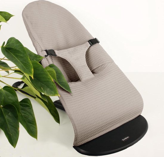 Ukje Hoes Wipstoelhoes geschikt voor BabyBjörn Wipstoel - Ter Vervanging Originele Baby Björn Hoes - Perfecte Pasvorm - Zacht katoen - Makkelijk Wasbaar - Beige Wafelstof van Merkloos — afbeelding 4