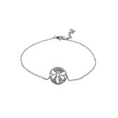 Silventi 910481594 Zilveren Armband - Dames - Ankerschakel met hanger - Libelle - Zirkonia - 19 cm - Rond 12 mm - Rhodium - Zilver