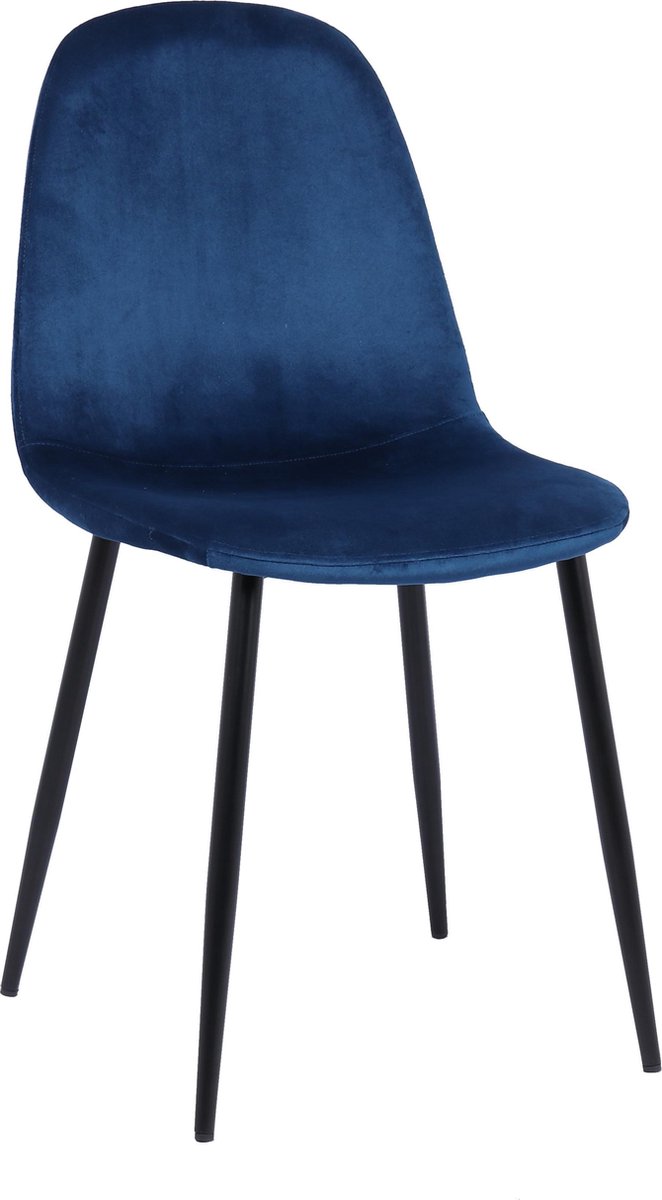 Eetkamerstoel Boston velvet - Set van 4 - blauw - Fluweel - Velvet - Eetkamerstoel - Eetkamerstoelen - Woonkamerstoelen