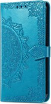 Bloem mandala blauw agenda book case hoesje Nokia 5.4