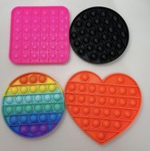 Fidget pakket met 4 Pop-Its in verschillende vormen, 4 kleuren