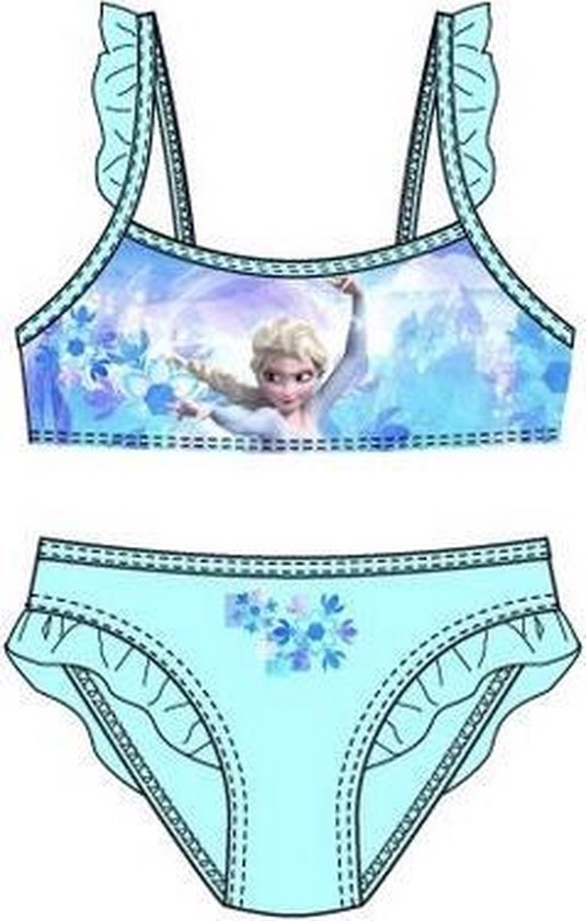 Frozen Bikini blauw - maat 104/110 (5 jaar) bol.com