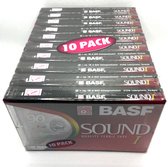 Audio Cassette Tape BASF 90 SOUND I quality ferric tape 10 Pack - Uiterst geschikt voor alle opnamedoeleinden / Sealed Blanco Cassettebandje / Cassettedeck