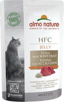 Almo Nature HFC Jelly Natvoer voor Katten - 24 x 55 gram - Tonijn & Jonge Ansjovis - 24 x 55 gram