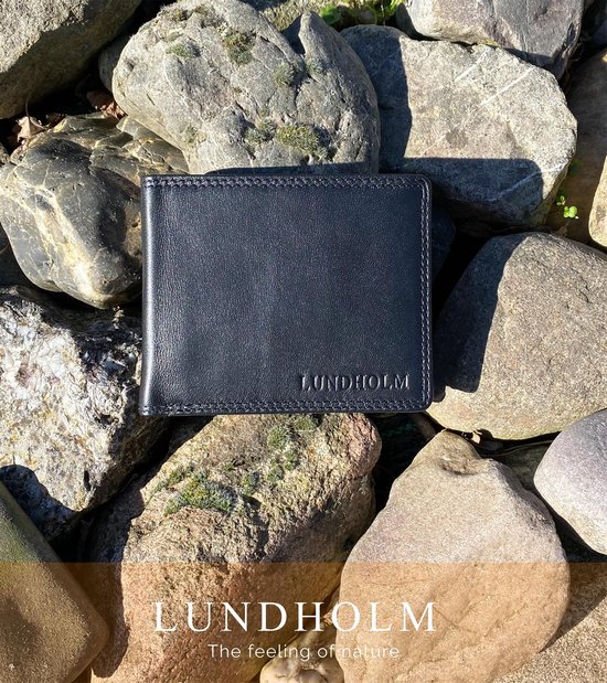Lundholm RFID Leren heren portemonnee - Zwart