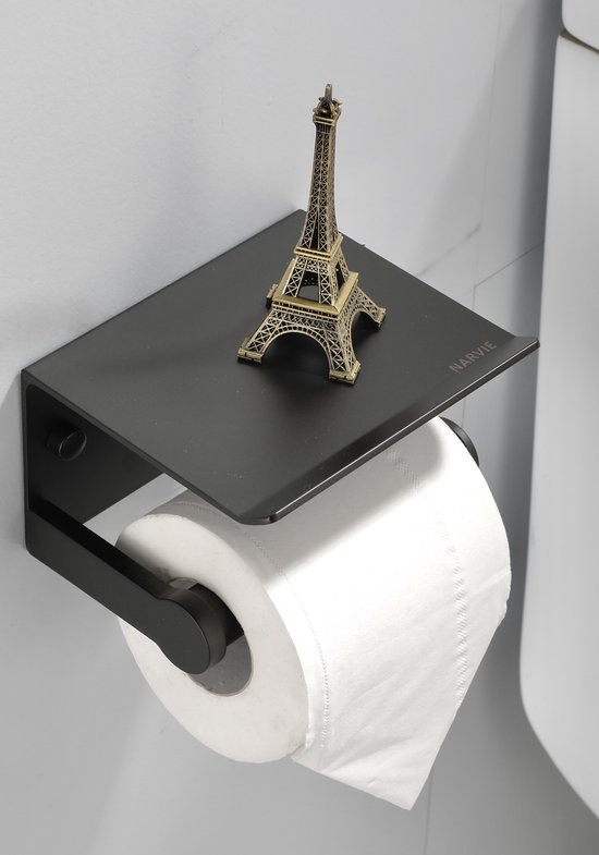 Réserve porte-papier toilette rouleaux Inox noir
