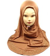 Elegante Rode bruin hoofddoek, mooie hijab.