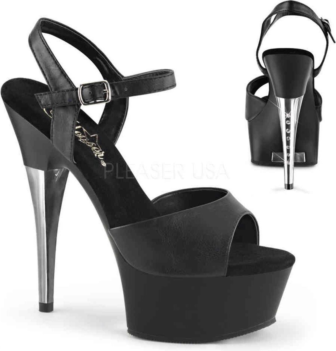 pleaser CAPTIVA-609 6 Ankle Strap PF Sandal W RS On Heel