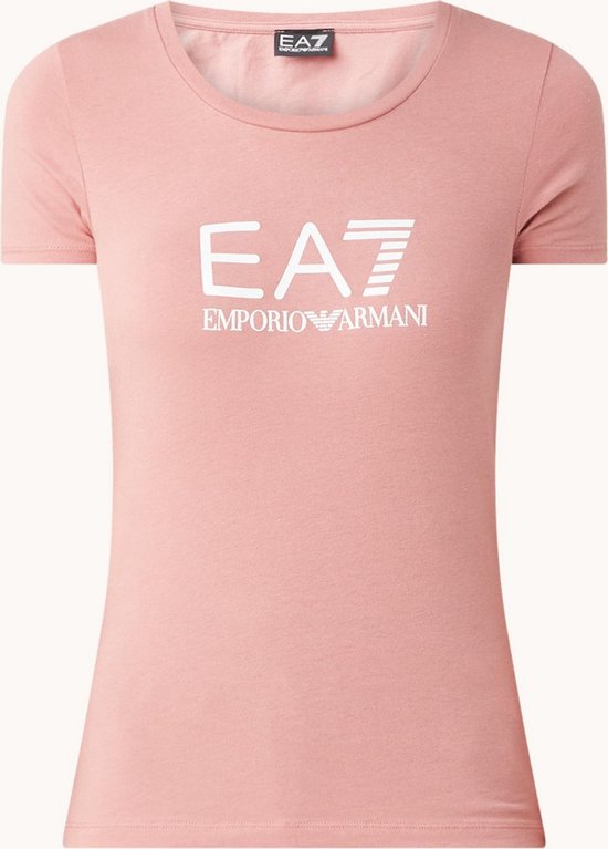 Emporio Armani EA7 Trainings T-shirt met logoprint - Roze - S