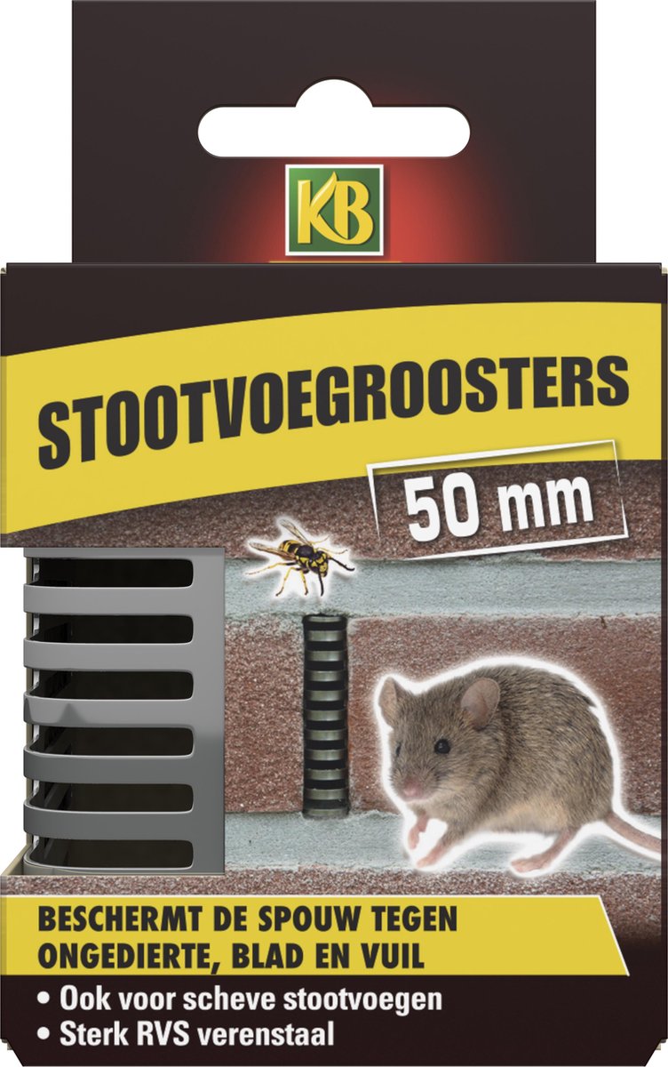 KB Home Defense Stootvoegrooster 50mm - 10 stuks - Bijenbekjes tegen ongedierte, blad en vuil