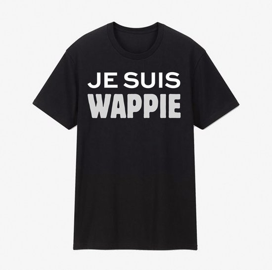 Je Suis Wappie T-shirt - Gratis verzending! - unisex - zwart - 100% organisch katoen