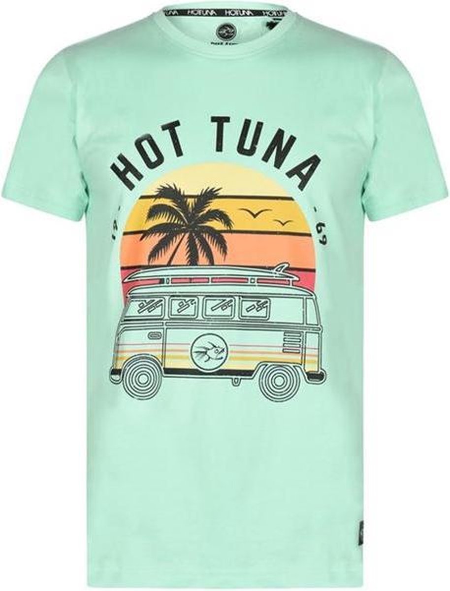 Hot Tuna Printed T-Shirt - Maat M - Heren - Licht Groen