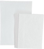Set van 10 vel A4 formaat wit handgeschept katoenpapier 200grs met 10 enveloppen