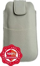 Wit insteekhoesje iPhone 5/5S/5C met riemlus en opbergvakje, belt case, Riem cover