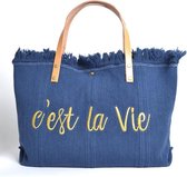 Giuliano - Canvas Shopper - C'est La Vie - Donkerblauw