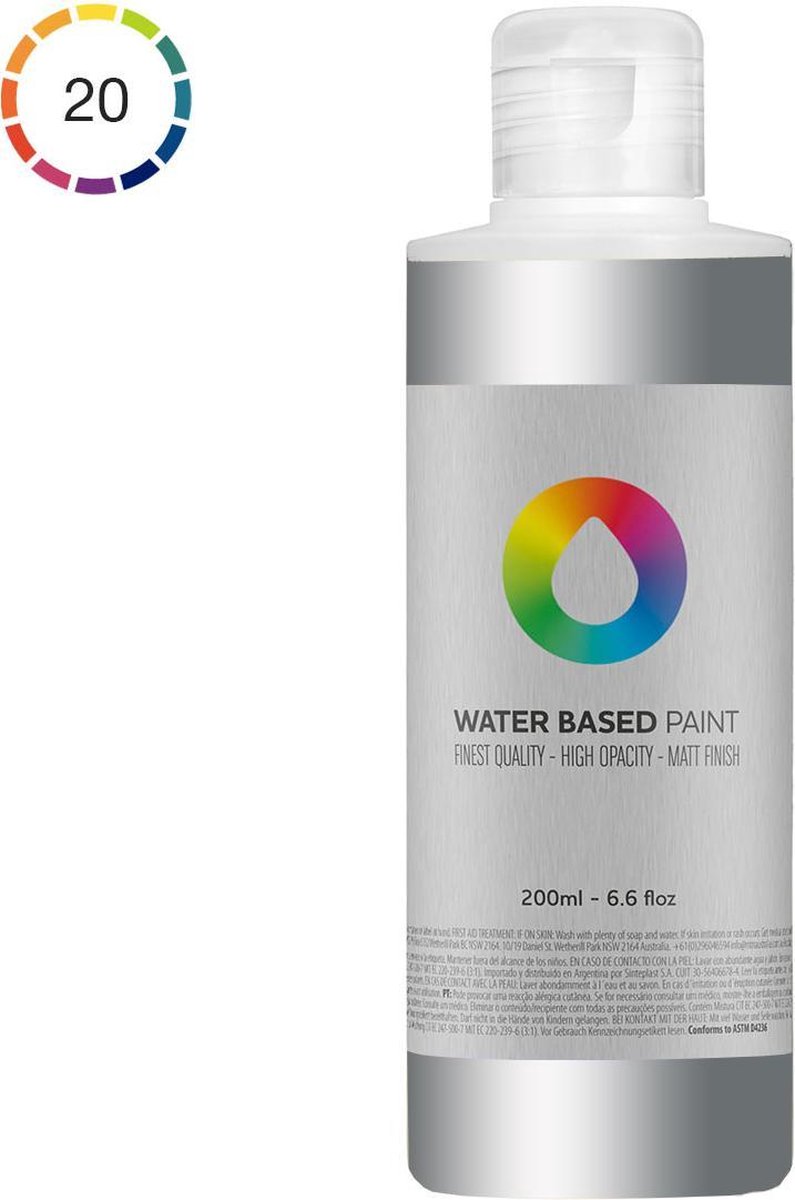 MTN Water Based Paint 200ml - Silver Metal