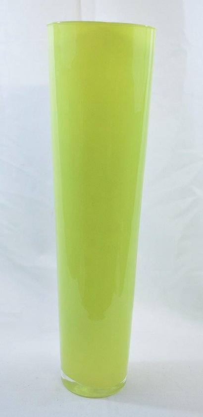 Medewerker Onvervangbaar mager Hoge smalle glazen vaas, lime-groen, 49.5 x Ø 13 cm | bol.com