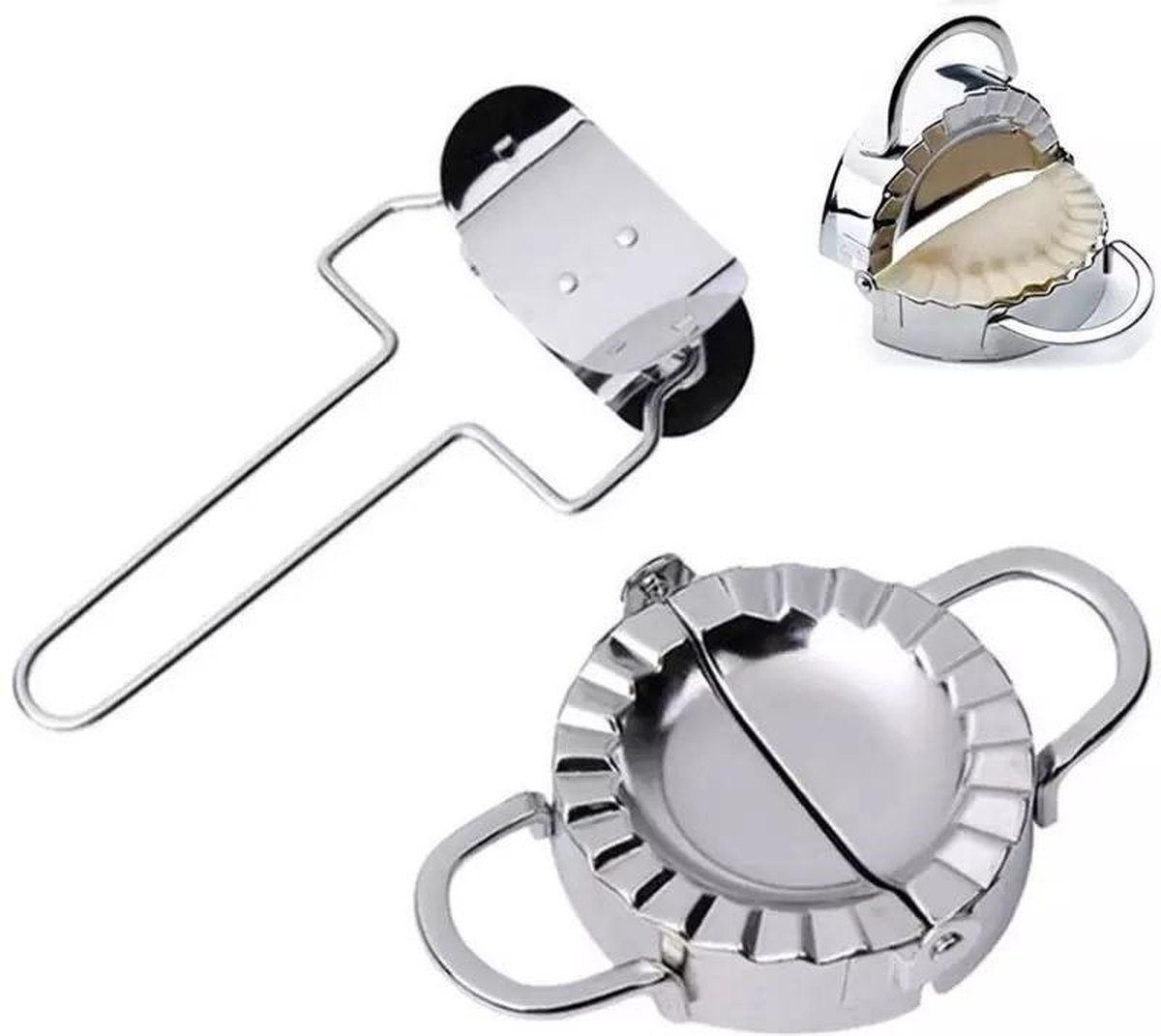 Deegsnijder en Deegvormer Groot - Ravioli, Pasteitjes, Dumpling en Empanada maker - RVS
