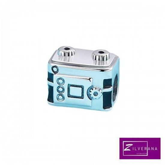 Camera fototoestel bedel | vintage zirconia bead | Zilverana | geschikt voor alle bekende merken | 925 zilver - Zilverana