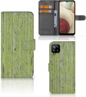 Wallet Book Case Samsung Galaxy A12 Telefoon Hoesje Green Wood