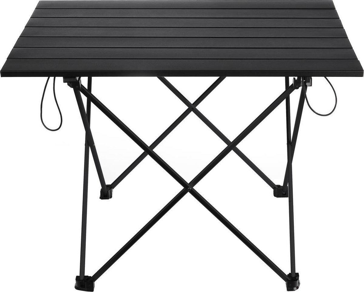 pratsj! Inklapbare tafel - opvouwbaar - campingtafel - kampeertafel - strand - hengelsport - ultralicht - mat zwart/zwart - aluminium - 56x40,5x40,5 cm