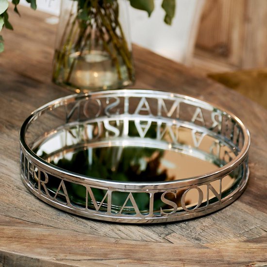 Muildier Voorwaardelijk Schouderophalend Riviera Maison Dienblad Rond - Riviera Maison Signature Serving Tray -  Zilver | bol.com