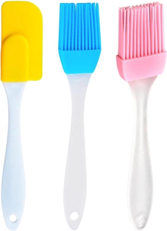 Set Van 4 Siliconen Bakkwasten - Hittebestendige Keukenborstels Voor Bakken, Grillen & Koken (Levensmiddelenkwaliteit)