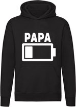 Papa Batterij leeg Hoodie | vader | kinderen | vaderdag | geboorte | zoon | dochter | sweater | trui | unisex | capuchon