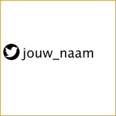 Social media sticker - Twitter - wit of zwart - gepersonaliseerd - 20 cm x 3 cm