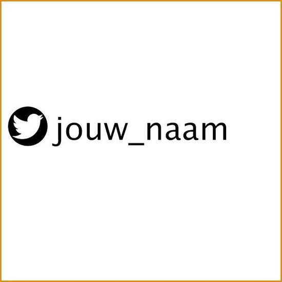 Social media sticker - Twitter - wit of zwart - gepersonaliseerd - 20 cm x 3 cm