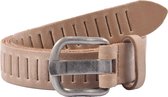 Riem - Riemen - Streepjes - Sand kleur - 3 cm - Unisex - 100% Leren - Leder - Riem Maat 105