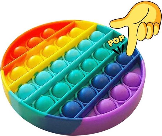 Pop It Fidget toy - Regenboog - Ronde vorm - Multi colour - Merkloos