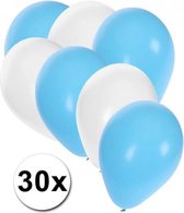 Knoopballon - Licht Blauw- Wit - 30 stuks