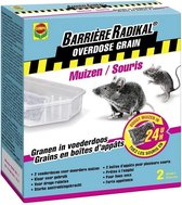 Barriere Radikal Overdose Grain 24H Muizen - voorgedoseerde zakjes in voederdoos - droge ruimtes - snelle werking 24 uur - 2 x 10 g