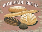 Metalen Wandbord Homemade Bread - 20 x 30 cm