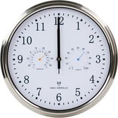 WiseGoods Radiogestuurde Klok - Ronde Wandklok Analoog - Muurklok Radiografisch - Thermometer / Hygrometer - Clock Modern