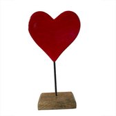 Houten hart rood