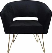 Sortio Home - Fauteuil Mazio - Zwart - Velvet