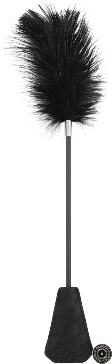 Goedkoopste Banoch | Rijzweep Courtesan Veer zwart | 50 cm | Crop