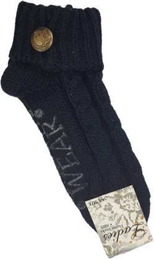 Huissokken / Sokken met tekst ''home wear'' - Zwart - One size - Vrouw