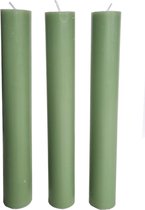 Home Society kaarsen XL - Extra dik  -3.5 cm x 25 cm - Lente Groen - 9 stuks - Extra lange brandtijd 24 uur