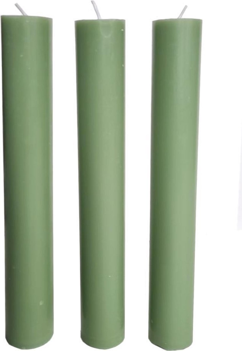 Rook Mysterie Medisch Home Society kaarsen XL - Extra dik -3.5 cm x 25 cm - Lente Groen - 9 stuks  - Extra... | bol.com