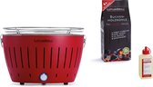 LotusGrill Classic Hybrid Tafelbarbecue combi set - Rood