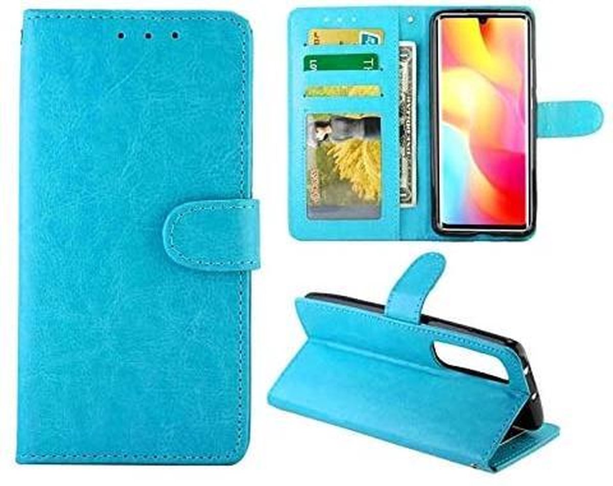 Portemonnee Book Case Hoesje Geschikt voor: Xiaomi Mi Note 10 Lite - turquoise