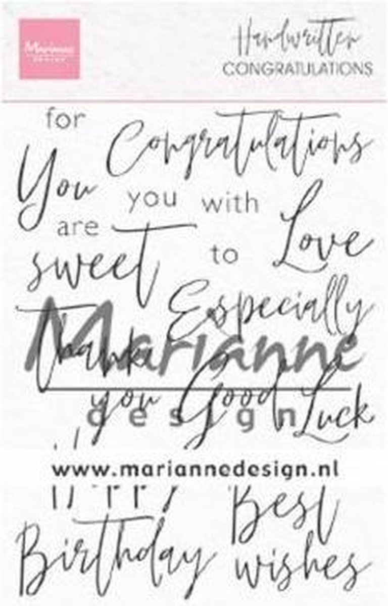 Stempel - Claer stamp - Marianne Design - handwritten congratulations