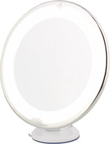 Make up spiegel -Vergroot Make Up en Scheer Spiegel met LED Verlichting - 5x Vergroting en Natuurlijk Licht voor Cosmetica/Scheren/Epileren - 360° Graden Verstelbare Zuignap en Wan