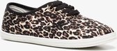 Canvas dames gympen met luipaardprint - Wit - Maat 38
